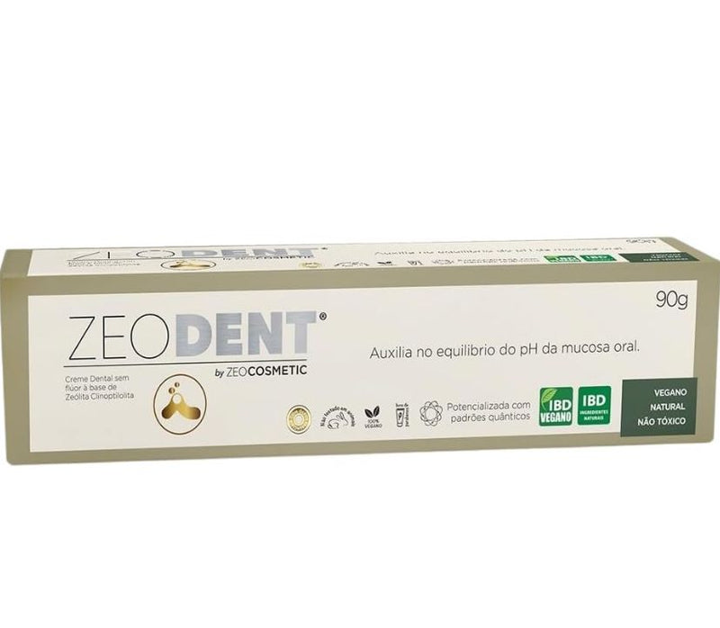 ZeoDent Creme Dental 100% Natural e Sem Flúor 90g