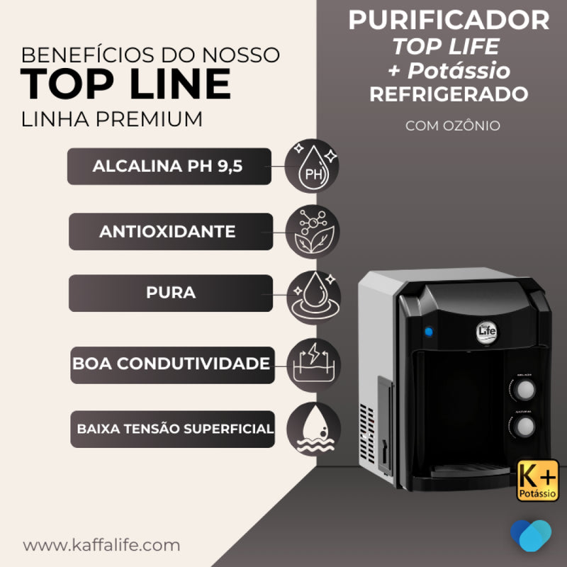 Purificador Refrigerado K+ - Linha Alcalina com Ozônio - Top Life
