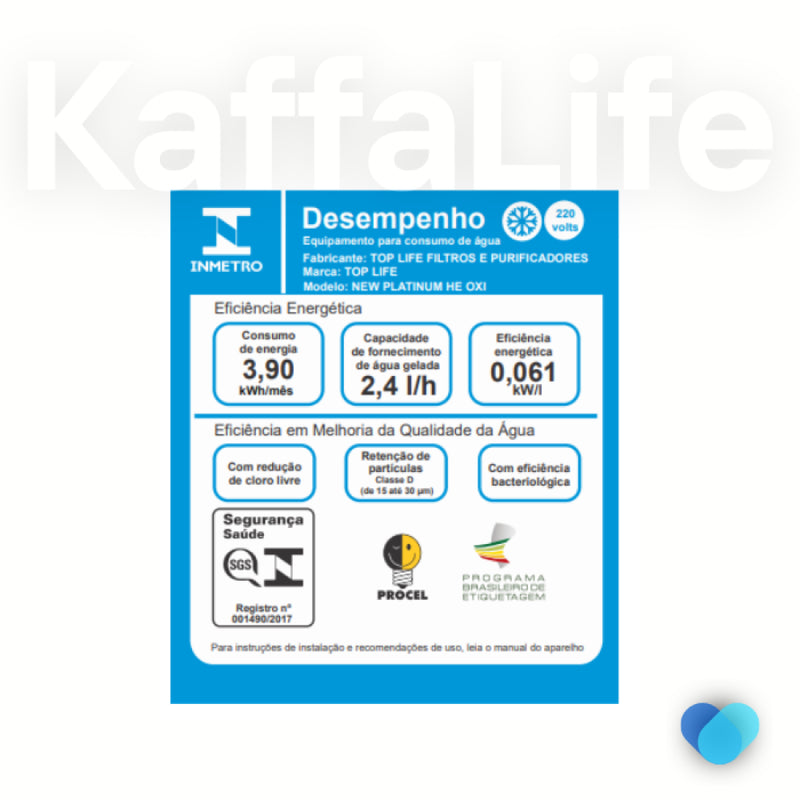 Purificador Refrigerado K+ - Linha Alcalina com Ozônio - Top Life